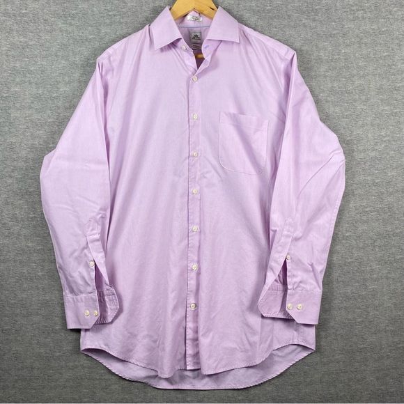 Peter Millar Mens Purple Checkered NanoLuxe Long Sleeve Button Down Shirt 16Long - Picture 1 of 12